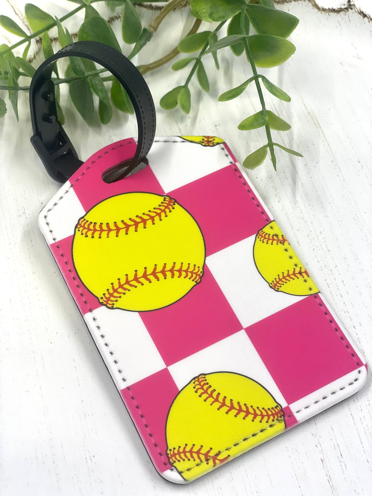 Softball Luggage Tag