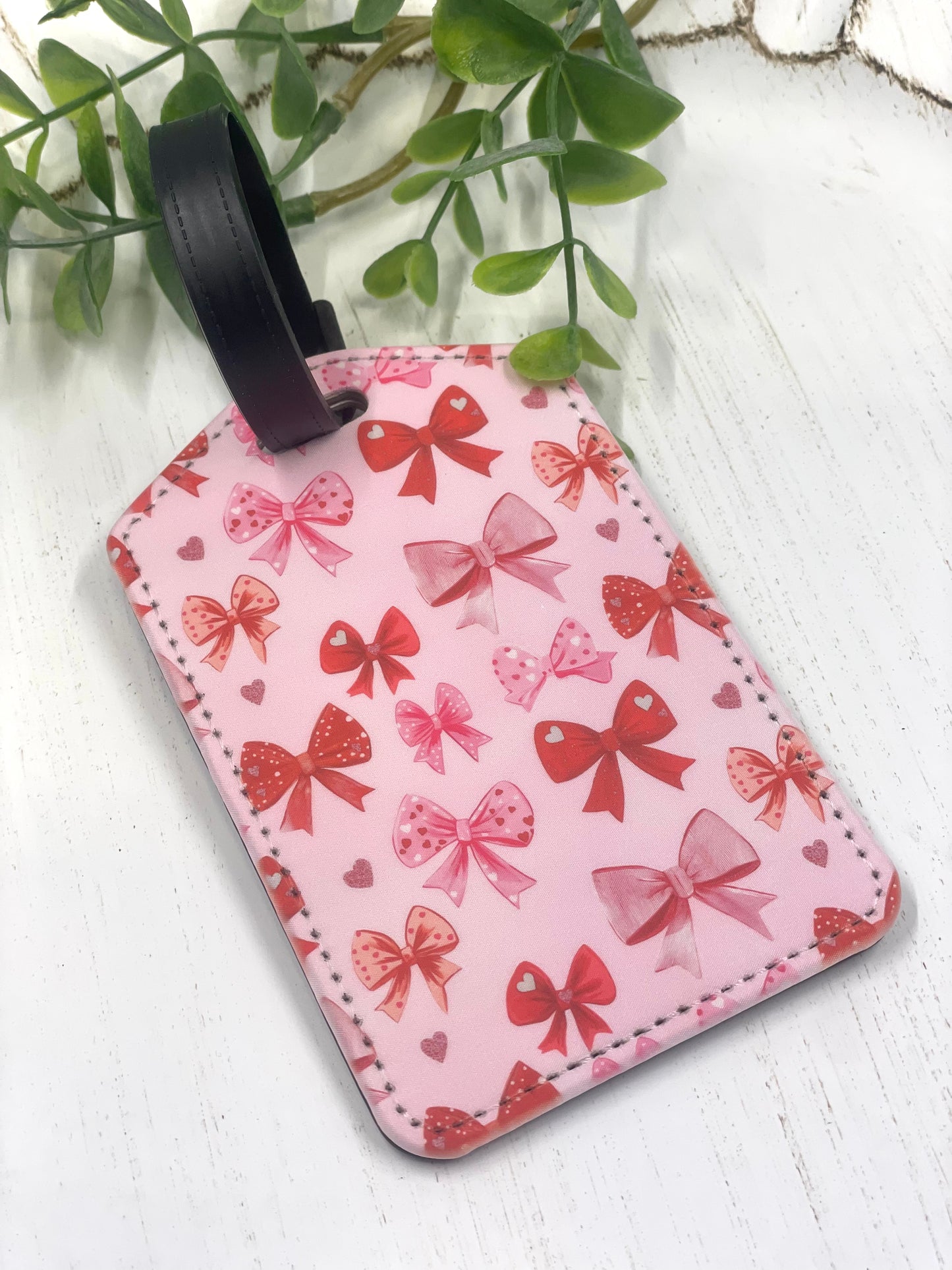 Pink Bow Luggage Tag
