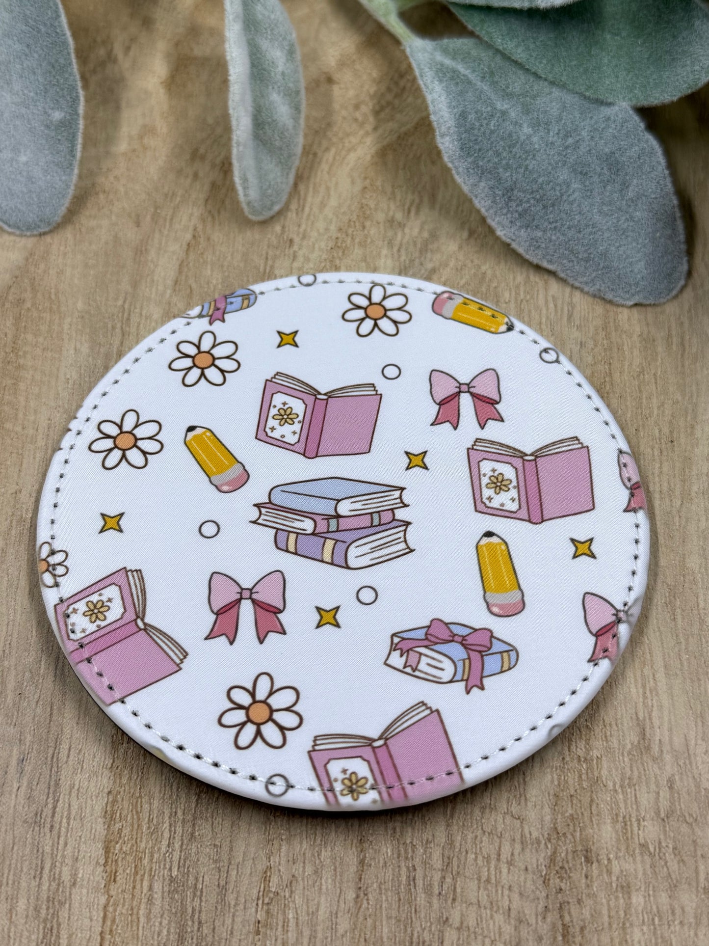 Pencil, Book and Bow Coaster