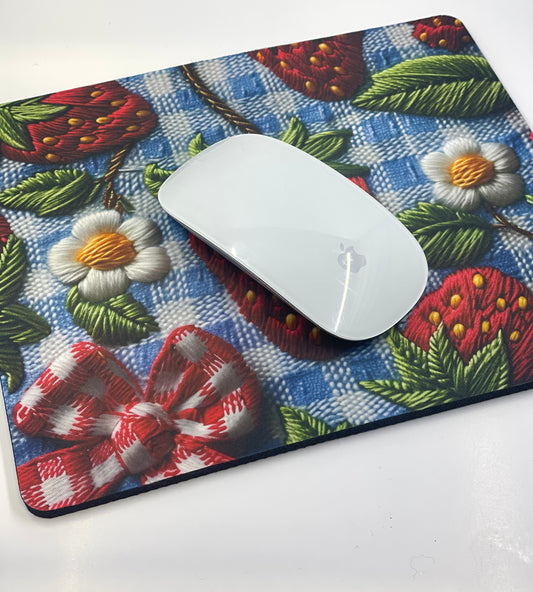 Faux Floral Stitch Mousepad