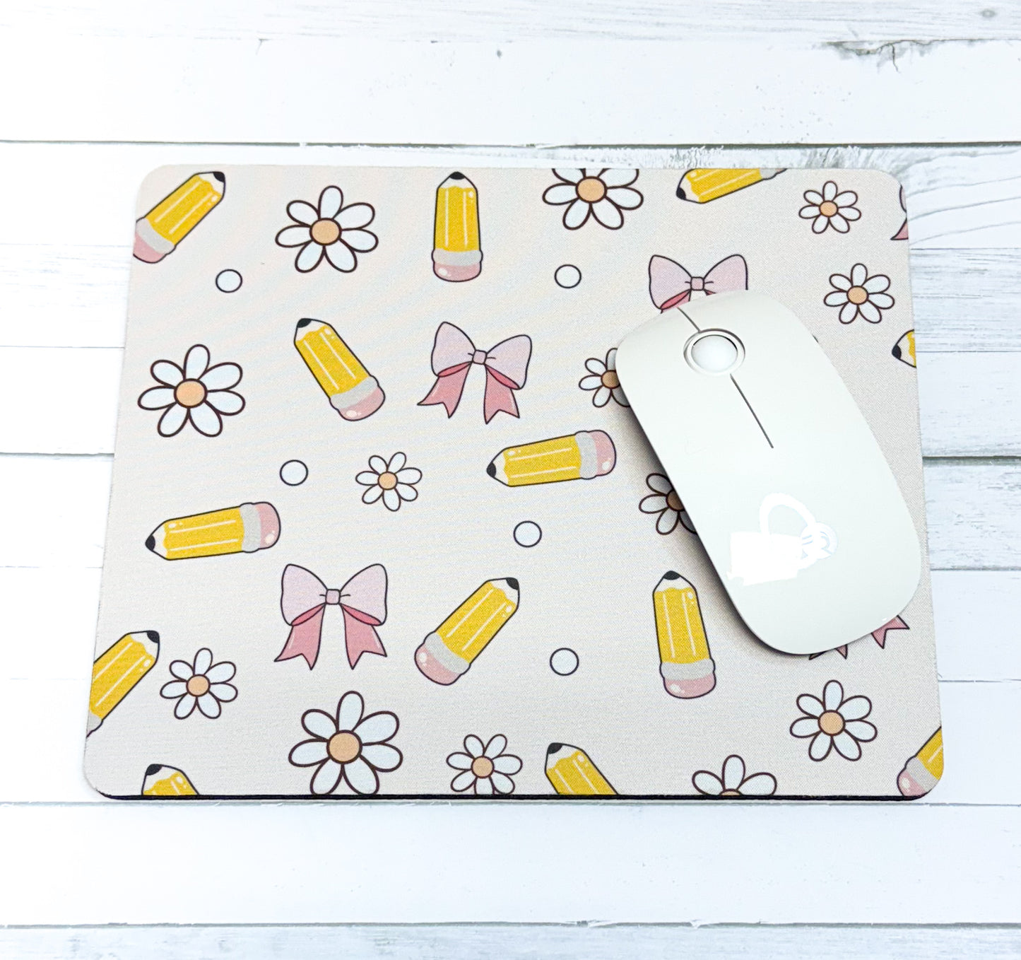 Bows, Flowers And Pencils - Light Pink