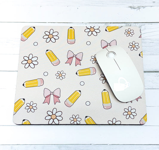 Bows, Flowers And Pencils - Light Pink